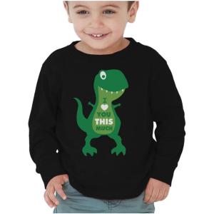 imageTstars Dinosaur Boys Valentines Shirt Long Sleeve Funny Trex Heart Crusher Valentine Day Toddler Boy Kids TShirtLove  Black