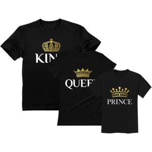 imageTstars King Queen ampamp Prince Family Set for Husband Wife ampamp Boy Matching for ValentinesKing Black  Prince Black  Queen Black