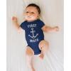 imageTstars First Mate Baby Bodysuit Fathers Day Baby Outfit Infant Sailing ClothesNavy