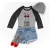 imageTstars Mama Llama Shirt for Women Mom Birthday Shirts Llamas Gifts Funny Mothers Day Womens Raglan TShirtBlueGray