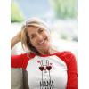 imageTstars Mama Llama Shirt for Women Mom Birthday Shirts Llamas Gifts Funny Mothers Day Womens Raglan TShirtRedWhite