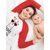 imageTstars Mama Llama Shirt for Women Mom Birthday Shirts Llamas Gifts Funny Mothers Day Womens Raglan TShirtRedWhite