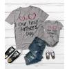 imageTstars Our First Fathers Day Dad and Baby Matching Outfits  New Dads Gift with Dad Shirt and Infant BodysuitDad Gray  Baby Gray