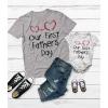 imageTstars Our First Fathers Day Dad and Baby Matching Outfits  New Dads Gift with Dad Shirt and Infant BodysuitDad Gray  Baby GrayWhite