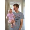 imageTstars Our First Fathers Day Dad and Baby Matching Outfits  New Dads Gift with Dad Shirt and Infant BodysuitDad Gray  Baby Pink