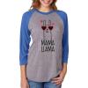 imageTstars Mama Llama Shirt for Women Mom Birthday Shirts Llamas Gifts Funny Mothers Day Womens Raglan TShirtBlueGray