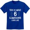 imageTstars This is What 6 ampamp Awesome Looks Like Six Year Old Birthday Youth Kids TShirtBlue