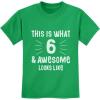 imageTstars This is What 6 ampamp Awesome Looks Like Six Year Old Birthday Youth Kids TShirtGreen
