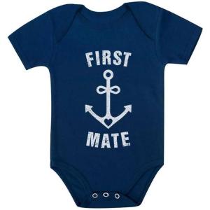 imageTstars First Mate Baby Bodysuit Fathers Day Baby Outfit Infant Sailing ClothesNavy