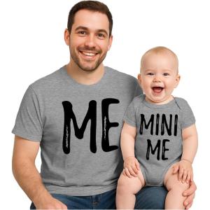 imageTstars Me ampamp Mini Me Dad and Baby Matching Outfits  Fathers Day Set Gift for New Dads and Their Son or DaughterDad Gray  Son Gray