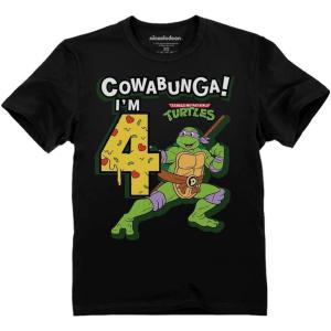 imageTstars TMNT Mutant Birthday Dude Shirt Cowabunga Its My Birthday Ninja Pizza for Boys 4th 5th 6th Toddler Kids TShirtCowabunga 4th  Black