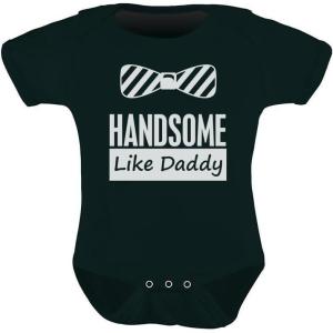 imageTstars TeeStars Baby Boy Handsome Like Daddy  Fathers Day Newborn Cute Baby BodysuitBlack
