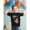 imageTstars ARR Im 4 Pirate 4th Birthday Shirt Boy Four Years Old Toddler Kids TShirtBlack