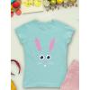 imageTstars Bunny Face Tee Cute Little Easter Rabbit Toddler Girls Fitted TShirtChill Blue