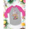 imageTstars Easter Kids Shirt Bunny 34 Sleeve Baseball Jersey Toddler ShirtPink