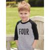 imageTstars Four 4th Birthday Shirt 4 Year Old Boys Girls 34 Sleeve Kids Raglan TShirtRed
