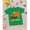 imageTstars Truck 4th Birthday Shirt Boy Girl Gift for 4 Year Old Toddler Kids TShirtGreen