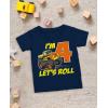 imageTstars Truck 4th Birthday Shirt Boy Girl Gift for 4 Year Old Toddler Kids TShirtNavy