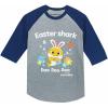 imageBaby Shark Girls Boys Easter Shirt Easters Egg Hunt Toddler Kids Raglan TShirt Easter SharkBlue