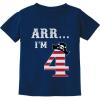 imageTstars ARR Im 4 Pirate 4th Birthday Shirt Boy Four Years Old Toddler Kids TShirtNavy