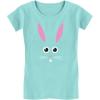 imageTstars Bunny Face Tee Cute Little Easter Rabbit Toddler Girls Fitted TShirtChill Blue