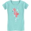 imageTstars Flamingo 4th Birthday Gift for Four Year Old ToddlerKids Girls Fitted TShirtChill Blue