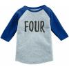 imageTstars Four 4th Birthday Shirt 4 Year Old Boys Girls 34 Sleeve Kids Raglan TShirtBlue