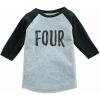 imageTstars Four 4th Birthday Shirt 4 Year Old Boys Girls 34 Sleeve Kids Raglan TShirtDark Gray