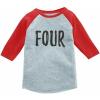 imageTstars Four 4th Birthday Shirt 4 Year Old Boys Girls 34 Sleeve Kids Raglan TShirtRed