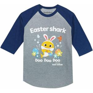imageBaby Shark Girls Boys Easter Shirt Easters Egg Hunt Toddler Kids Raglan TShirt Easter SharkBlue