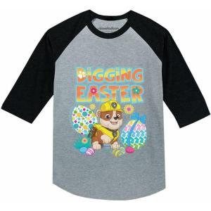 imagePaw Patrol Egg Hunt Shirt Im Digging Easter Toddler Kids Raglan TShirt Dark GrayDark Gray