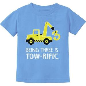 imageTstars  4th Birthday Tractor Construction Party Toddler Kids TShirtCalifornia Blue