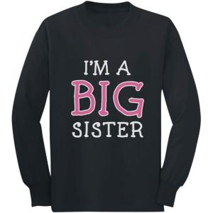 imageTstars  Im A Big Sister  Cute Sibling Gift Idea Long Sleeve Kids TShirtBlack