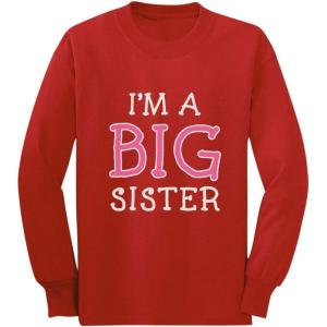 imageTstars  Im A Big Sister  Cute Sibling Gift Idea Long Sleeve Kids TShirtRed