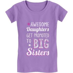 imageTstars Awesome Daughters Get Promoted to Big Sister ToddlerKids Girls Fitted TShirt 3T Lavender