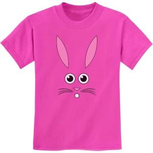 imageTstars Cute Little Easter Bunny Face Funny Easter Youth Kids TShirtPink
