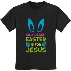 imageTstars Easter Shirt Kids Silly Rabbit Easter is for Jesus Funny Kids TShirtBlack
