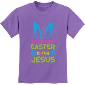 imageTstars Easter Shirt Kids Silly Rabbit Easter is for Jesus Funny Kids TShirtViolet