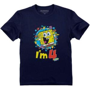 imageTstars Official Spongebob  4th Birthday Im 4 Toddler Kids TShirt 5T Navy