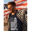 imageTstars 4th of July Shirts for Men Memorial Day Faith Army USA American Flag Mens Patriotic TShirt XXLarge Navy