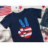 imageTstars American Flag Peace Sign 4th of July Toddler Kids TShirtNavy