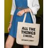 imageTstars Mom Life Funny Canvas Tote Bag for Women New Mommy Gifts Everyday Bags Tote BagAll Things  Natural