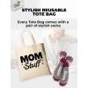imageTstars Mom Life Funny Canvas Tote Bag for Women New Mommy Gifts Everyday Bags Tote BagMom Stuff  Natural