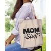 imageTstars Mom Life Funny Canvas Tote Bag for Women New Mommy Gifts Everyday Bags Tote BagMom Stuff  Natural