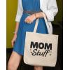 imageTstars Mom Life Funny Canvas Tote Bag for Women New Mommy Gifts Everyday Bags Tote BagMom Stuff  Natural