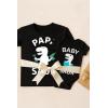 imageTstars Papa ampamp Baby Saur Daddy and Me Matching Outfits  Gift for New Dad Fathers Day Shirt and Infant BodysuitPapa Black  Baby Black