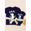 imageTstars Papa ampamp Baby Saur Daddy and Me Matching Outfits  Gift for New Dad Fathers Day Shirt and Infant BodysuitPapa Navy  Baby Navy