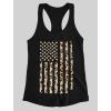 imageTstars Patriotic Top for Women Leopard American Flag 4th of July Racerback Tank TopBlack
