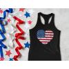 imageTstars Patriotic US Flag Heart Stars Strips National Pride Racerback Tank TopHeart Flag  Black