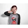 imageTstars Santa Claws Cat Ugly Christmas Sweater 34 Women Sleeve Baseball Jersey ShirtBlackGray